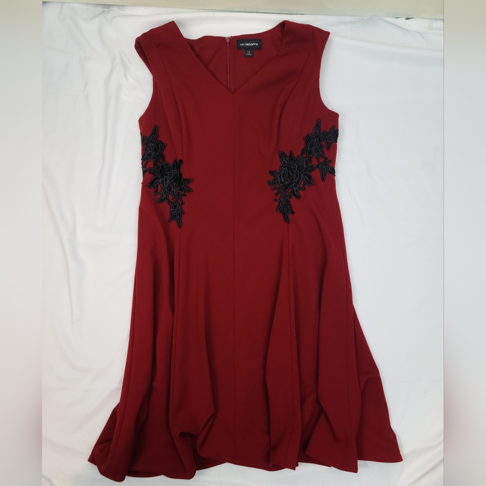 12 | Liz Claiborne | Red Dress with Black Accents